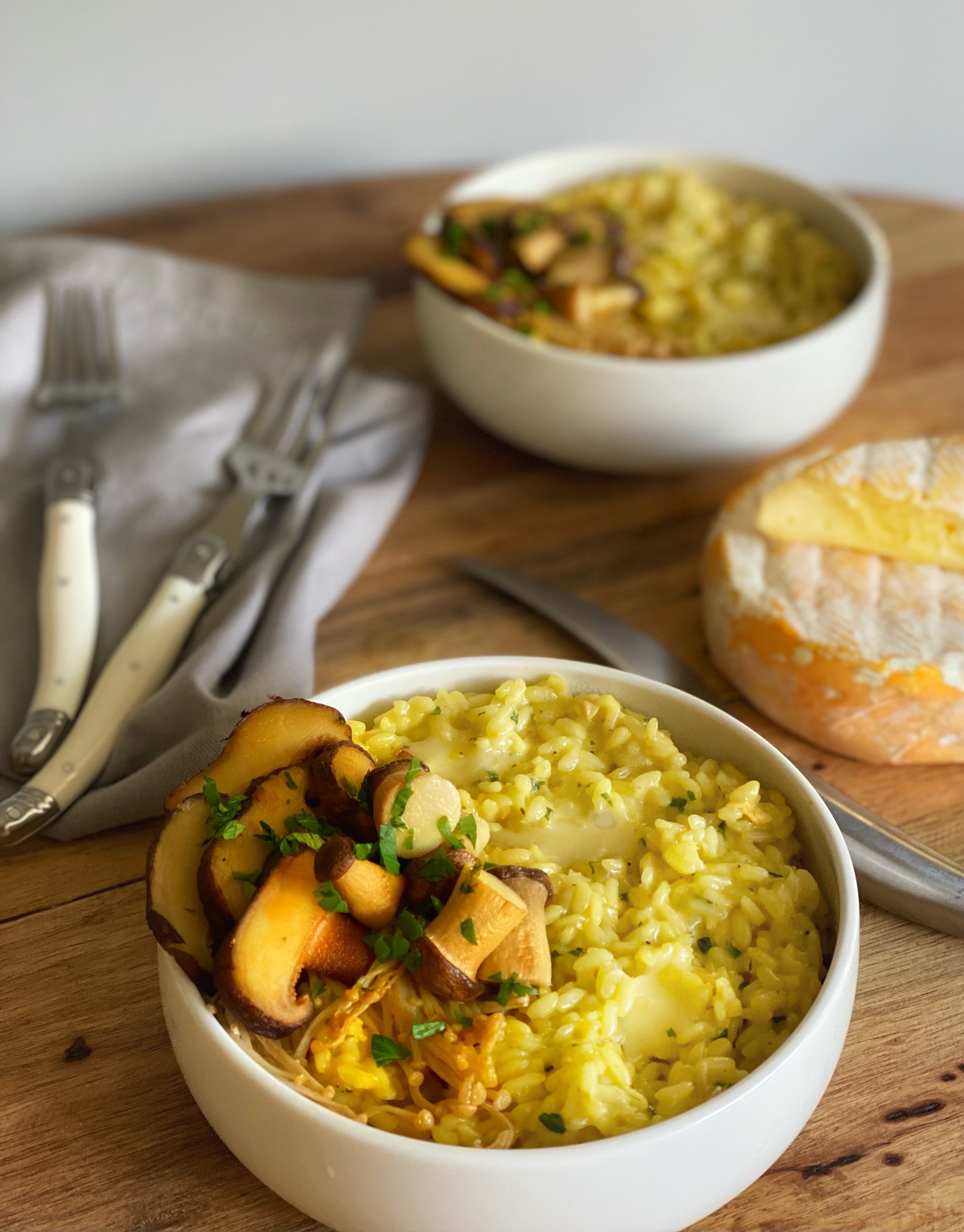 American Risotto Mandy Hall's Cheese & Mushroom Risotto with Kris Lloyd Artisan Rusty W ...
