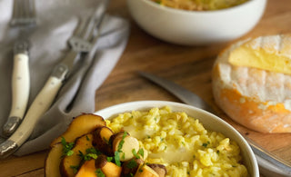 Mandy Hall's Cheese & Mushroom Risotto with Kris Lloyd Artisan Rusty Washed Rind